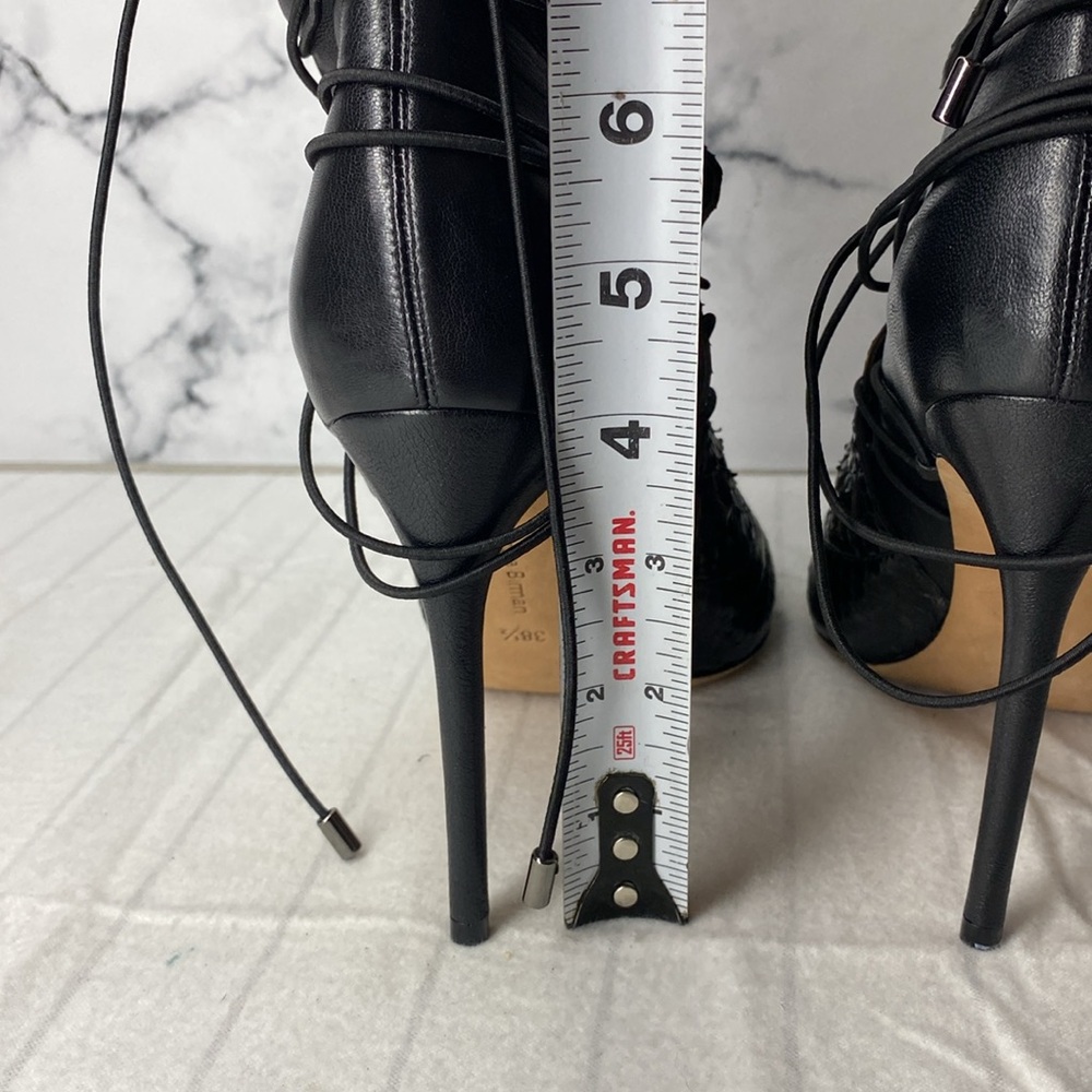 Alexandre Birman Black Lace Up Boots with Stiletto Heel, Size 38 1/2 Booties - Picture 7 of 9